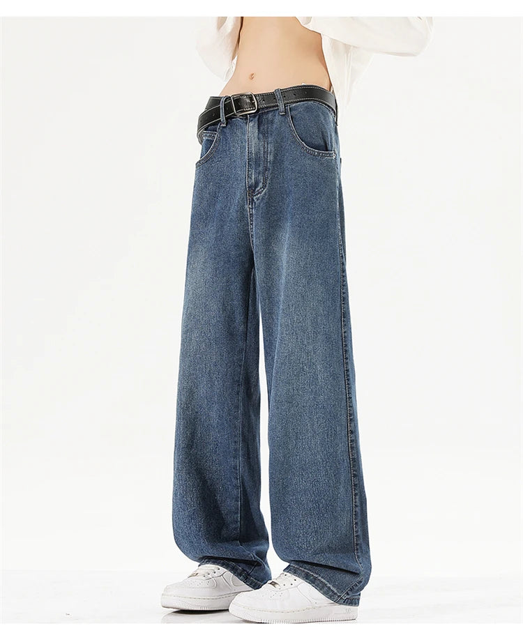 Men's Jeans Summer Thin Style Trendy Fashion 2025 New Boys Casual Versatile Loose Straight Wide-Leg Pants Men's