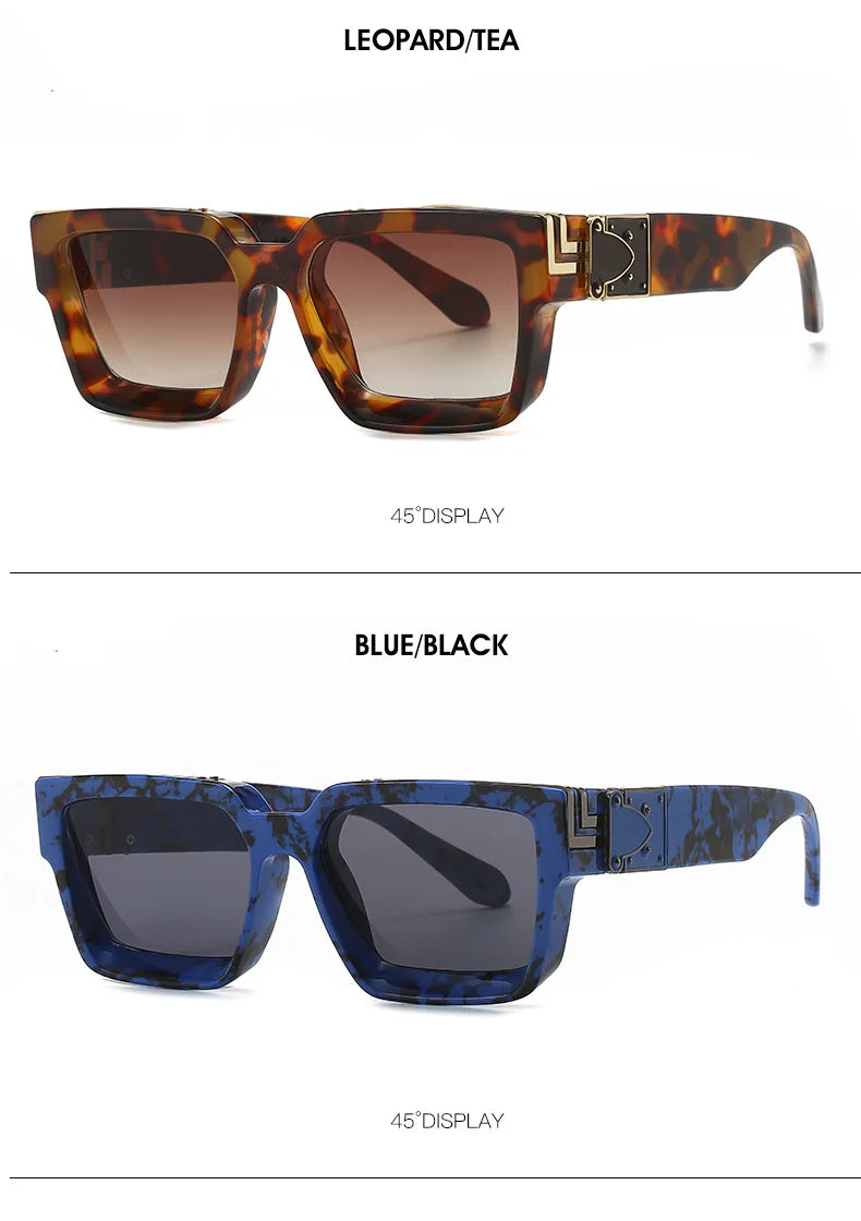 Millionaire Sunglasses For Men Vintage Square Sun Glasses Fashion Retro Sunglasses Women Trendy Luxe Gafas De Sol Hombre Lunette