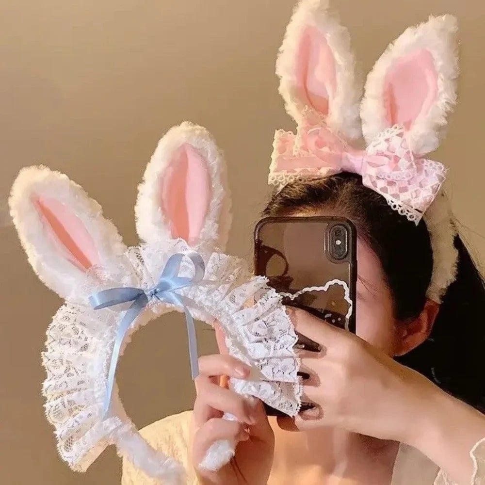 Easter Headband Cartoon-Inspired Party Props Hairband Lolita Cosplay Headwear Playful Rabbit Ear Headband For Themed Parties