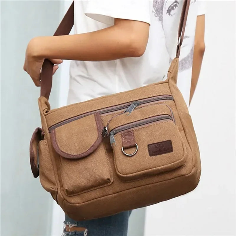 Casual Tote Travel Male Crossbody Bag Men's Canvas Shoulder Bags Luxury Messenger Bags Fashion High Quality Handbag Chest Bag
