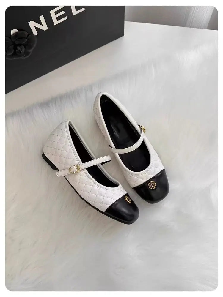 Spring and Autumn temperament commuting shallow mouth single shoe square toe Mary Zhen single shoe women
