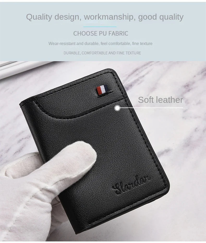Men's Wallet Short Wallet Card Holder Fashion Thin Multi Card Business Soft Leather Wallet for Men Bolsa Feminina Coin Purse