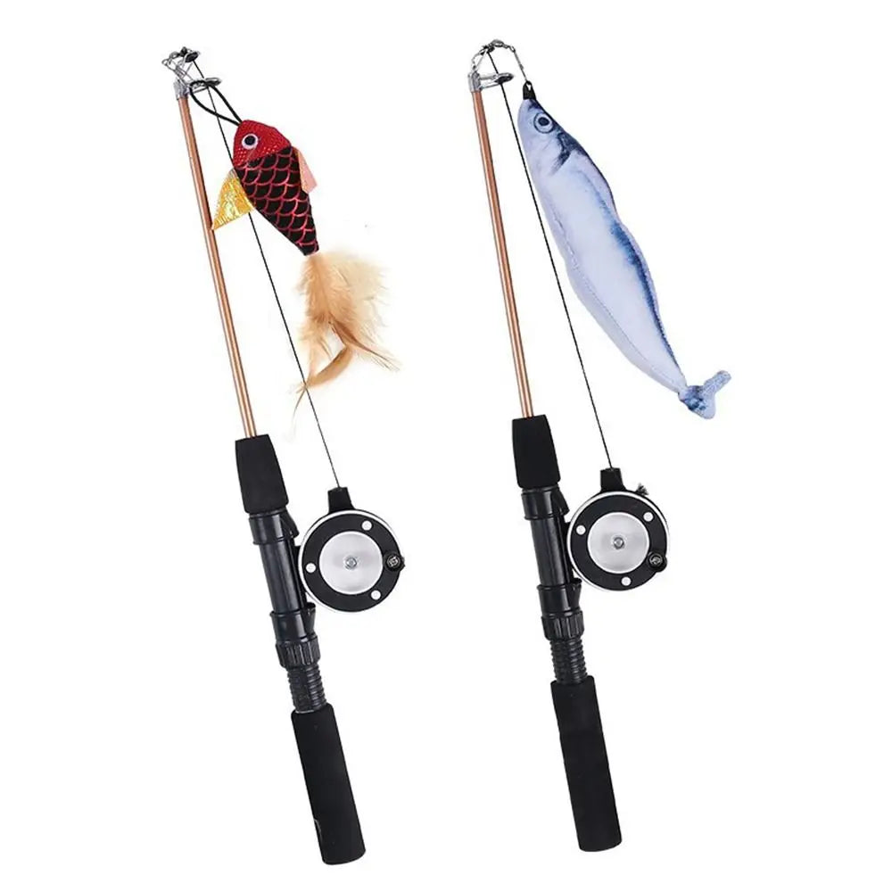 Retractable Cat Teaser Wand Toy Ultra-Long Refills Cat Feather Toys Catnip Fishing Rod Interactive Cat Toys for Indoor Cats