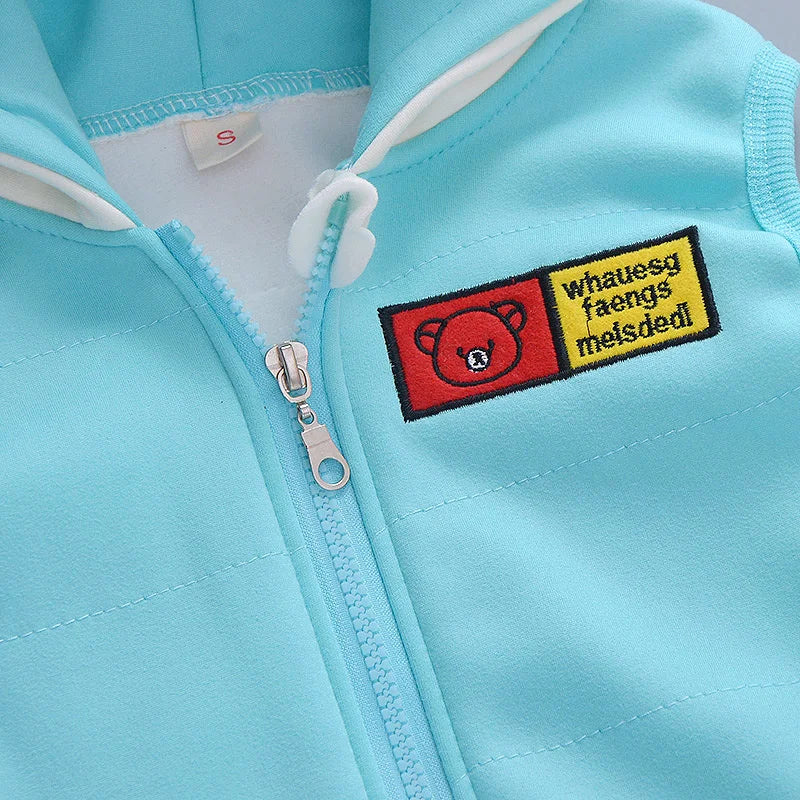 New Autumn Winter  Baby Girl Clothes Children Boys Thickened Hooded Vest T-Shirt Pants 3Pcs/Sets Toddler Costume Kids Tracksuits (Available)