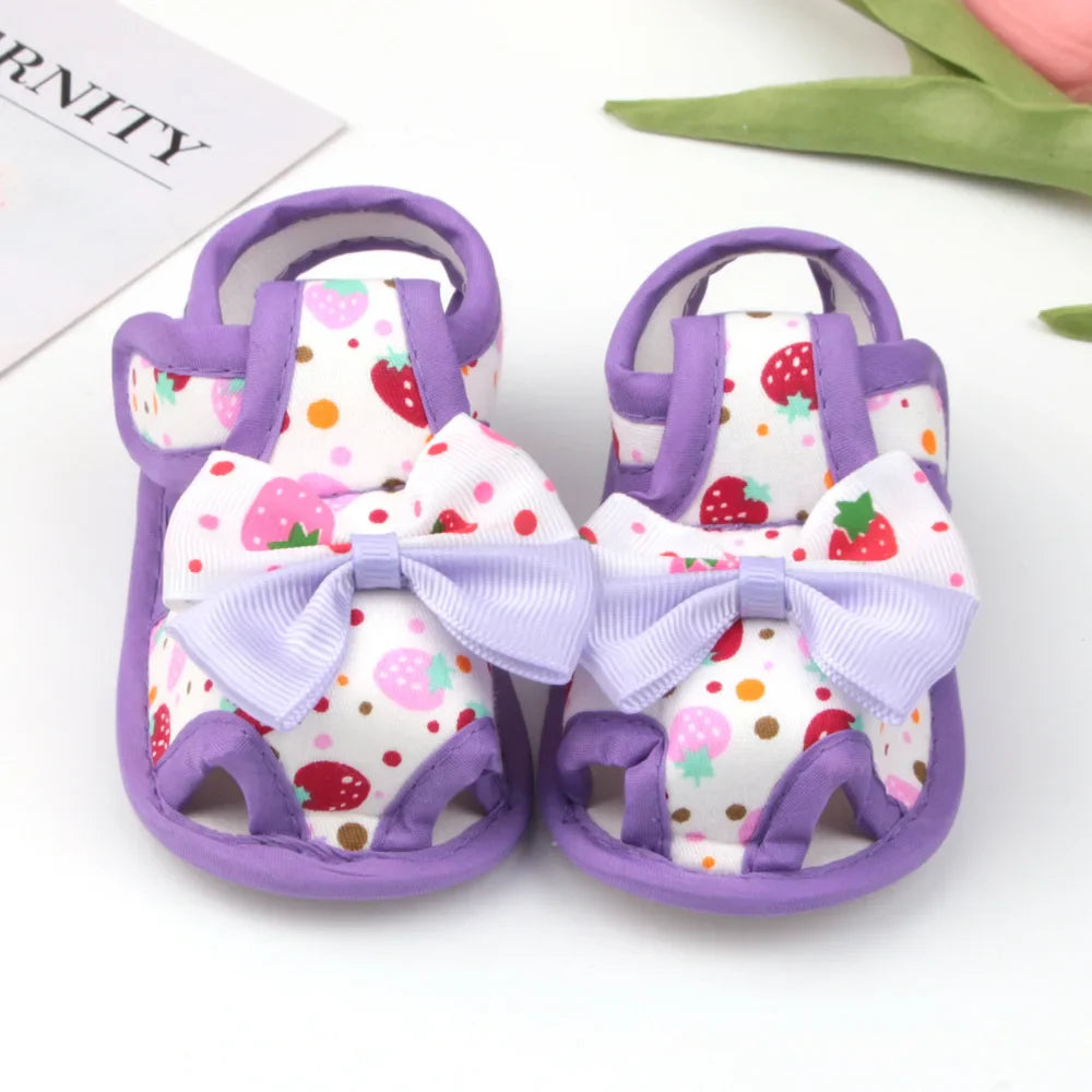 Newborn Infant Baby Girl Princess Bowknot Sandal Sneakers Toddler Soft Crib Walkers Casual Shoes