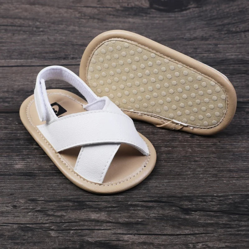 Summer Baby Boys Girls Shoes PU Solid Color Anti-Slip Infant Sandals Toddler First Walkers Casual Newborn Shoes 0-18M (Available)