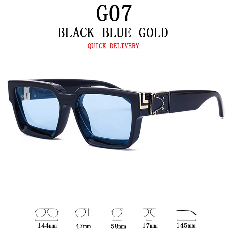 Millionaire Sunglasses For Men Vintage Square Sun Glasses Fashion Retro Sunglasses Women Trendy Luxe Gafas De Sol Hombre Lunette