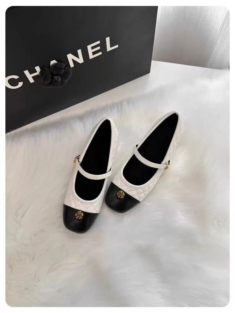 Spring and Autumn temperament commuting shallow mouth single shoe square toe Mary Zhen single shoe women