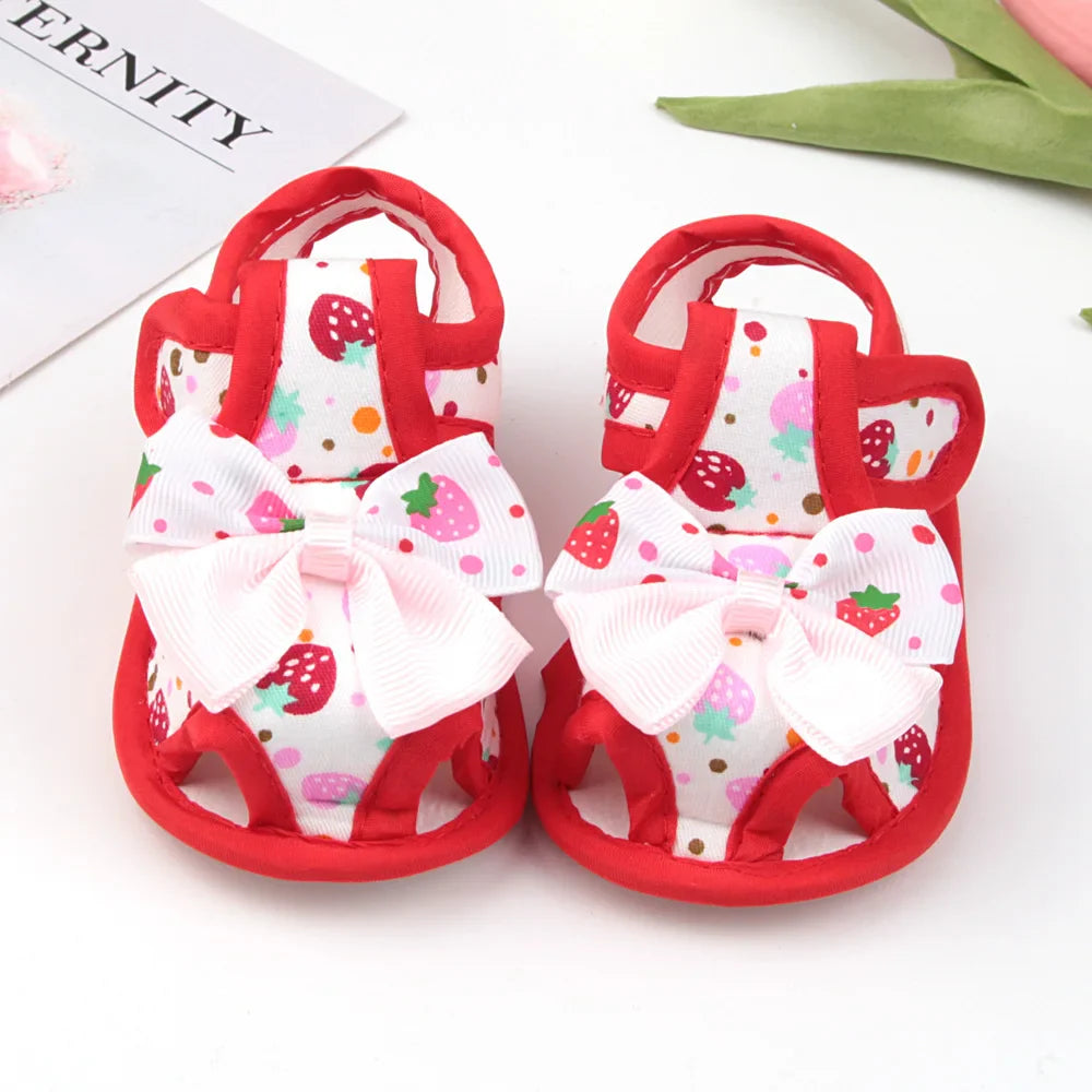 Newborn Infant Baby Girl Princess Bowknot Sandal Sneakers Toddler Soft Crib Walkers Casual Shoes