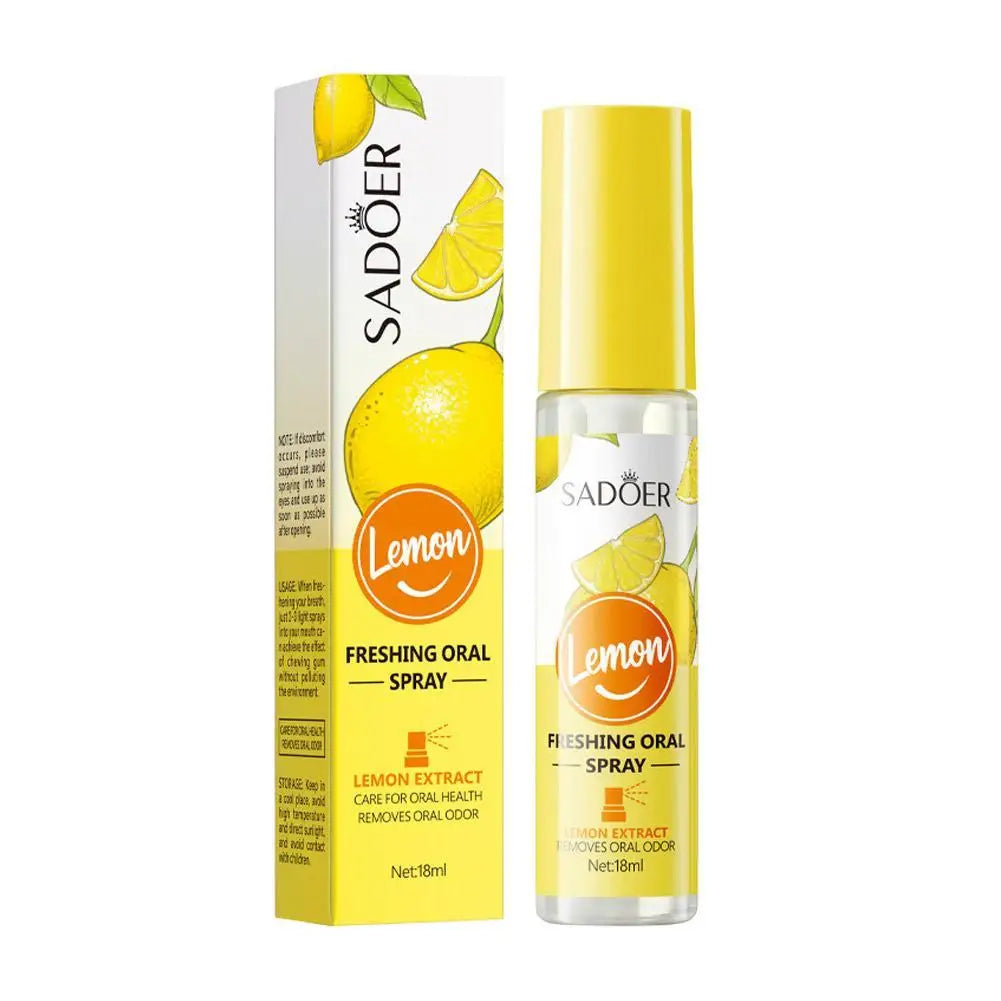  SADOER 1PCS Protable Fragrance Lemon Oral Fresh Mouth Breath Spray Fresh Bad Breath Spray No Eliminate Alcohol N9A8