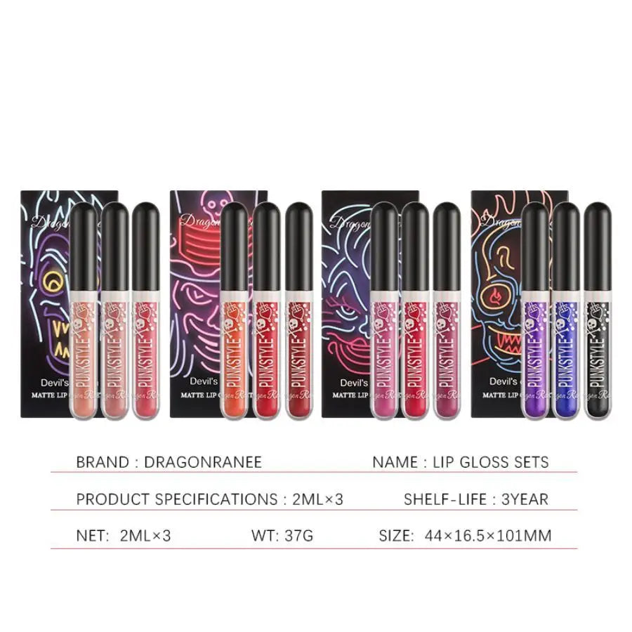 Lip Glaze Long-Lasting Matte Glitter Non-Fading Non-Stick Cup Non-Fading Lip Gloss Metal Shiny Lip Gloss Valentine's Day Gift Lip Glaze