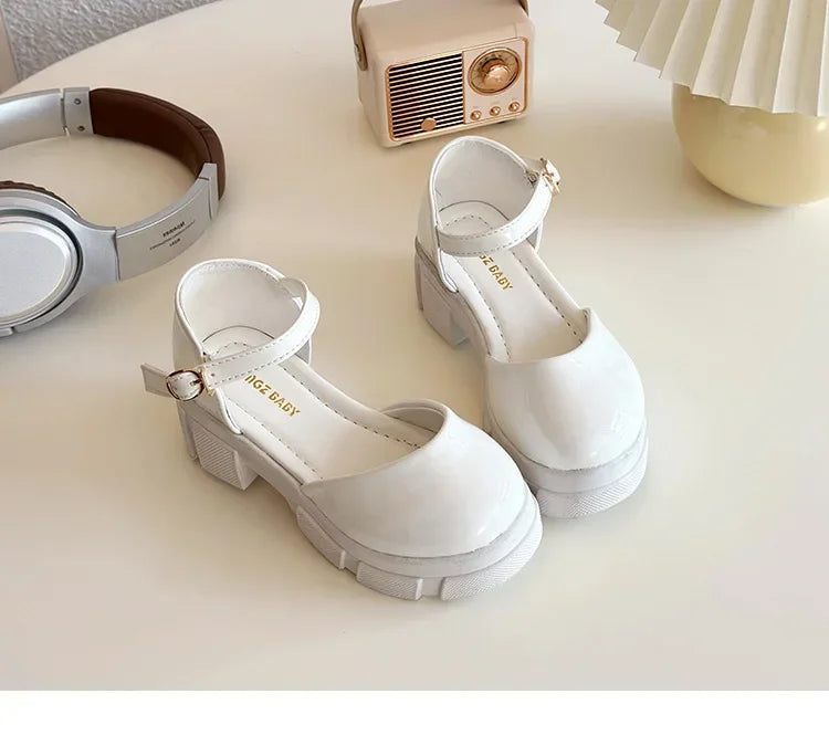 Children Leather Shoes for Girls New Fashion French Style Soft Anti-slippery Versatilel Chic Princess Mary Jane Shoe