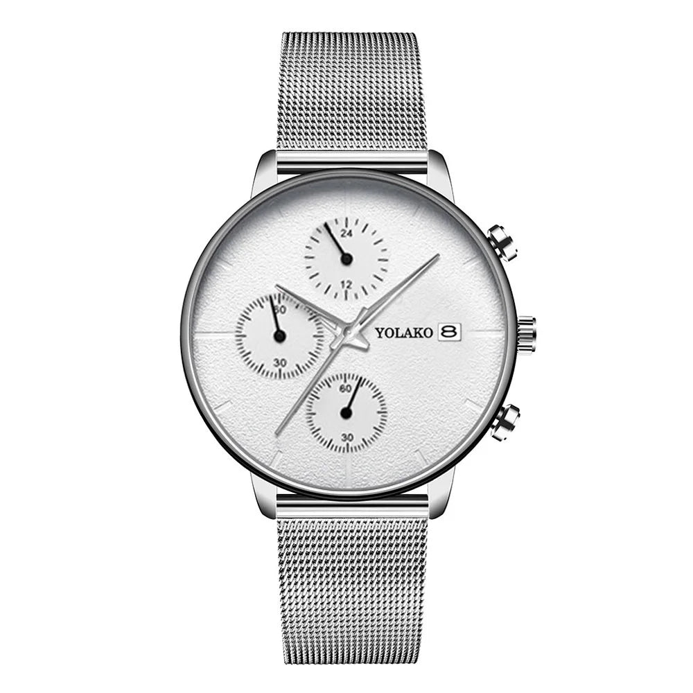 Mens Luxury Watches for Men Business Casual Ultra Thin Clock Male Stainless Steel Mesh Belt Quartz Watch relogio masculino