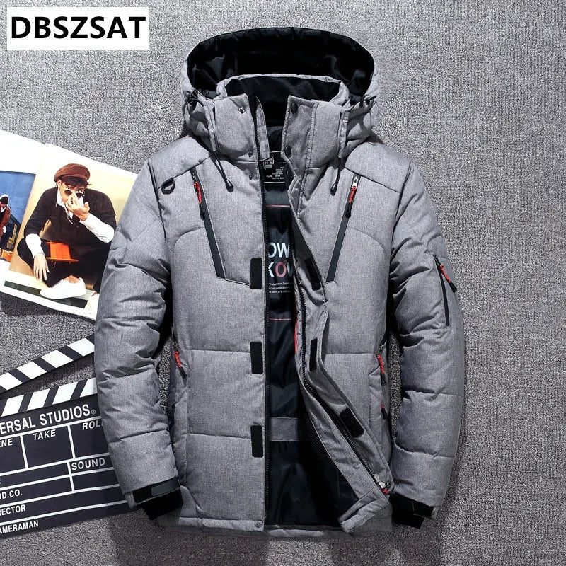 '-20 Degree Winter Down Coat Men White Duck Down Parkas Jacket Mens Thick Warm Snow Parka Jacket Overcoat Windbreaker Warm Parkas  (Available)