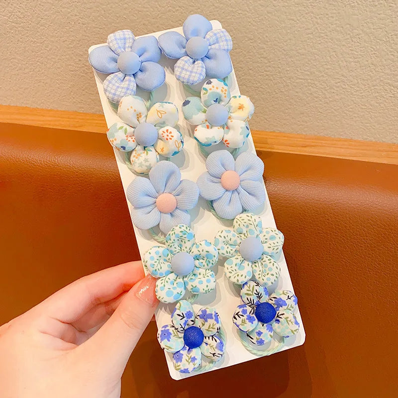 Baby Girl Cute Flower Hair Bands Kids Ponytail Holder Chilren Soft Scrunchies Elastic Rubber Girls