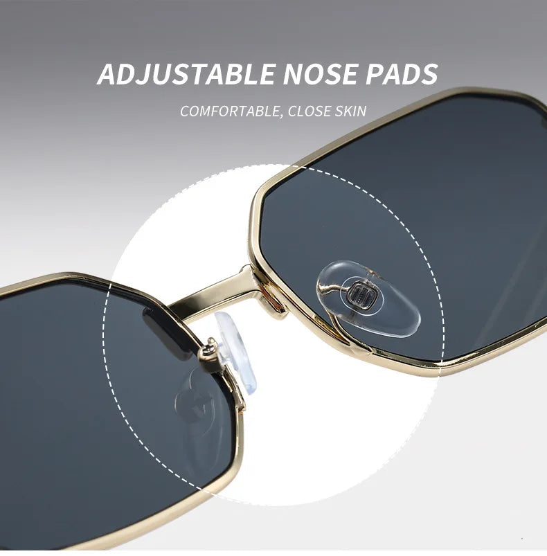 Narrow Sunglasses for Men Fashion Rectangle for Women Metal Luxury Brand Classic Sun Glasses