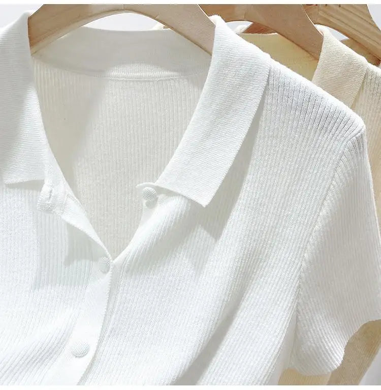 Short-sleeve Shirts Women S-3XL Leisure Summer Basic Solid Elegant Streetwear All-match Simple Daily Harajuku Y2k Popular Tops