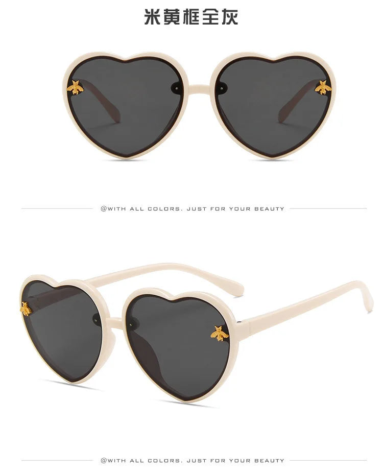 Children Sunglasses Heart-Shape Baby Gradient Sun Shade Cartoon Summer Girls Sunglasses Travel Beach Lovely Sunglasses