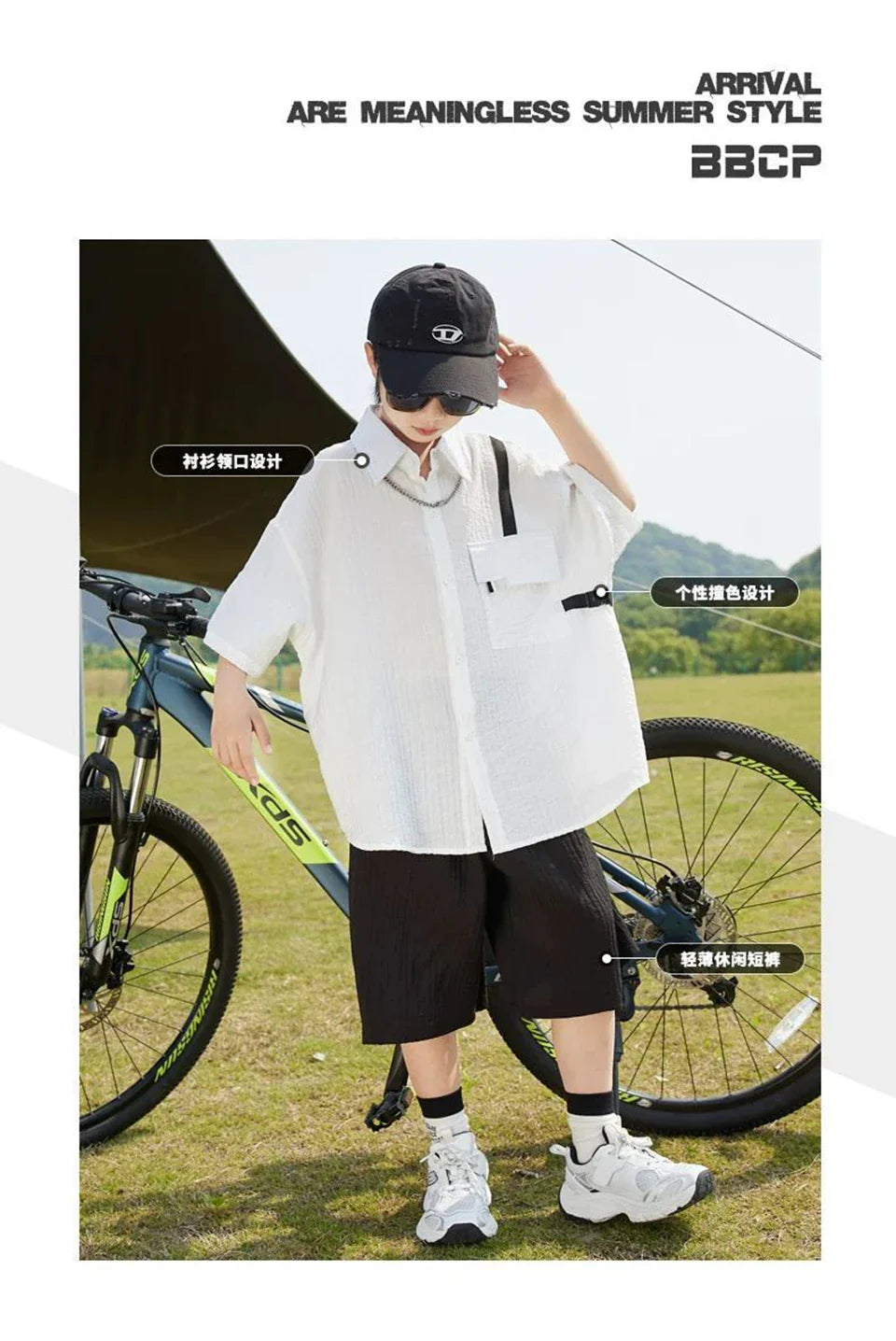New Children Summer Thin Short Sleeved Shirt Shorts Two Piece Set Children Stylish Clothing Trend