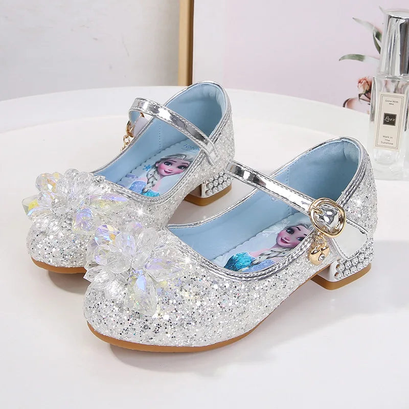 Children's Shoes Ice And Snow Romance Princess Elsa Shoes Girl's Fashion Sandals Crystal Princess Shoes