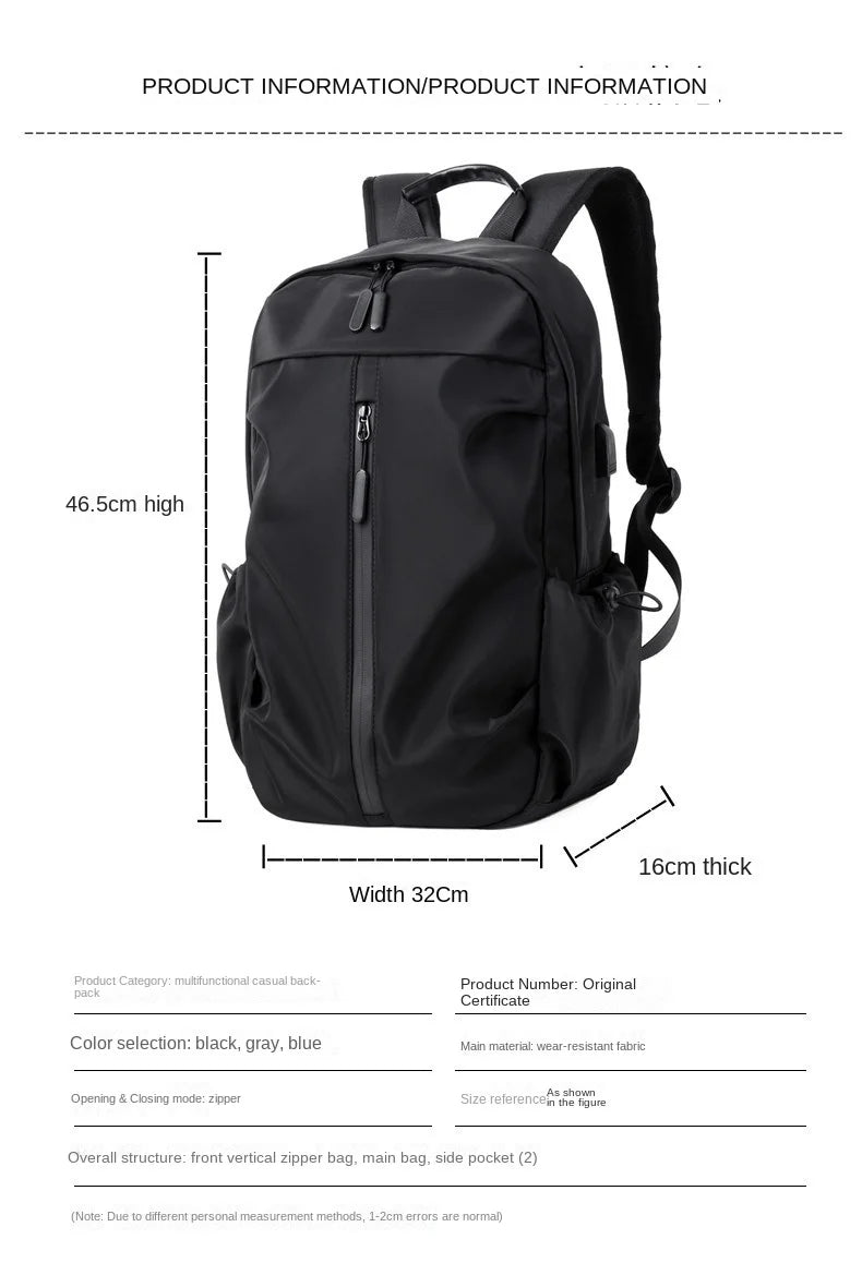 Backpack Men's Business Backpacks Outdoor Oxford Cloth Computer Bag Leisure Student Travel Bag Schoolbag mochila  мужской рюкзак
