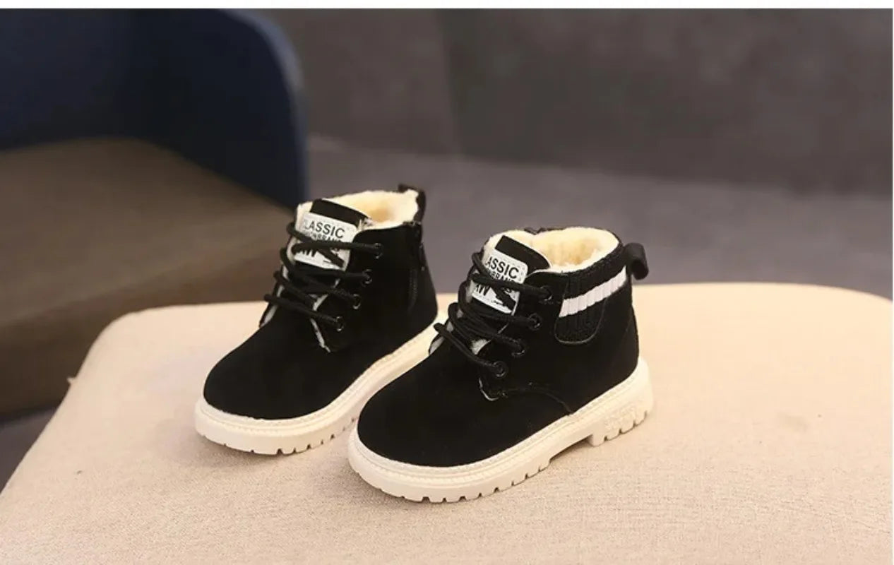 Material Plush Kids Winter Boots Cotton Fabric Spring Autumn Children Shoes Baby Toddler Boys Girls Boots