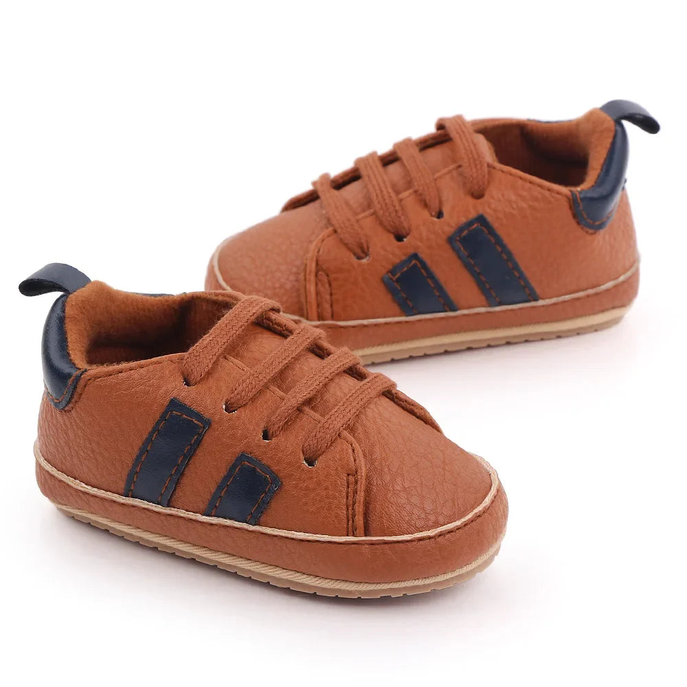 Baby Casual Shoes Non-slip Sole and PU for Toddler Boys and Girls Outdoor Walking Sneakers
