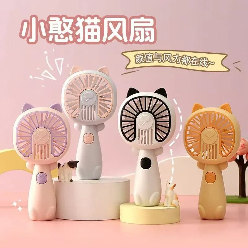 Portable Handheld Fans USB Charging Cartoon Desktop Mini Fan Fisherman Student Summer Outdoor Climbing Fishing Tools Fans