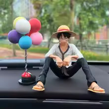 Car Interior Dashboard Ornaments Cartoon Anime ONE PIECE Luffy Yukino Set Action Figure Model Balloon Decor Auto Accessories