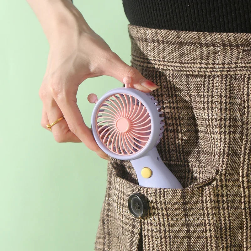 Portable Handheld Fans USB Charging Cartoon Desktop Mini Fan Fisherman Student Summer Outdoor Climbing Fishing Tools Fans