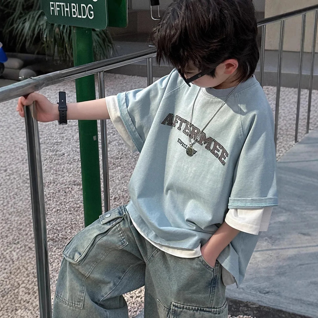 Spring Summer New Children's  Short Sleeve T-shirt