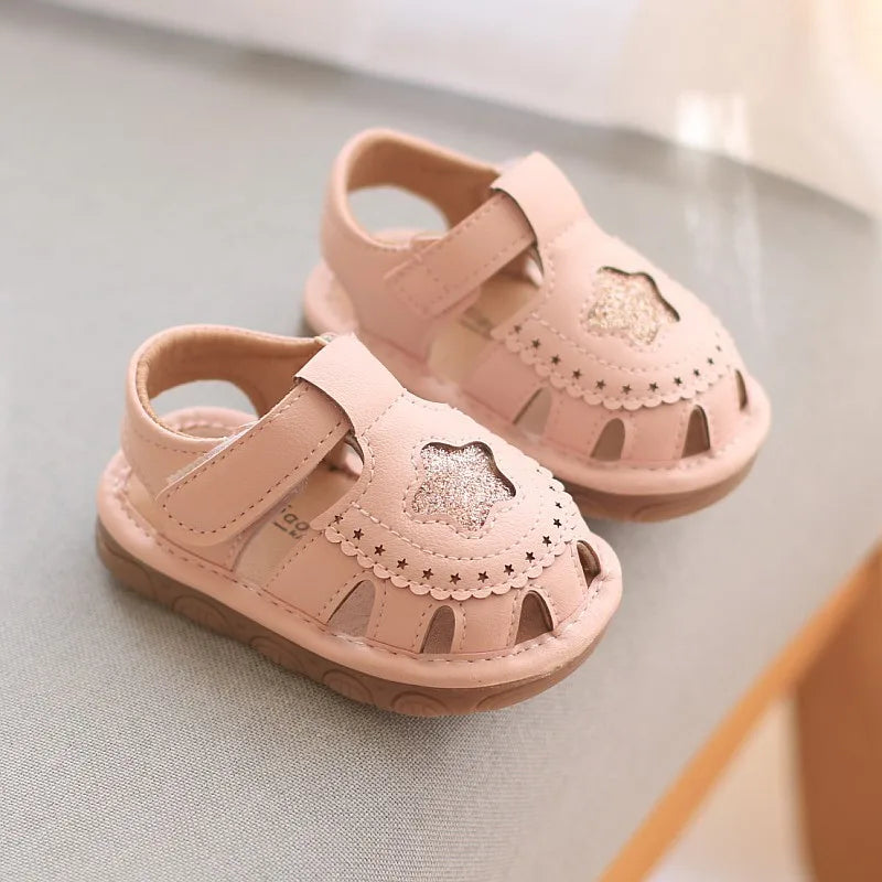 Baby Boys Girls Sandals Summer Baby Wedding Dress Flat Shoes Newborn Crib Shoes First Walkers Prewalkers Shoes