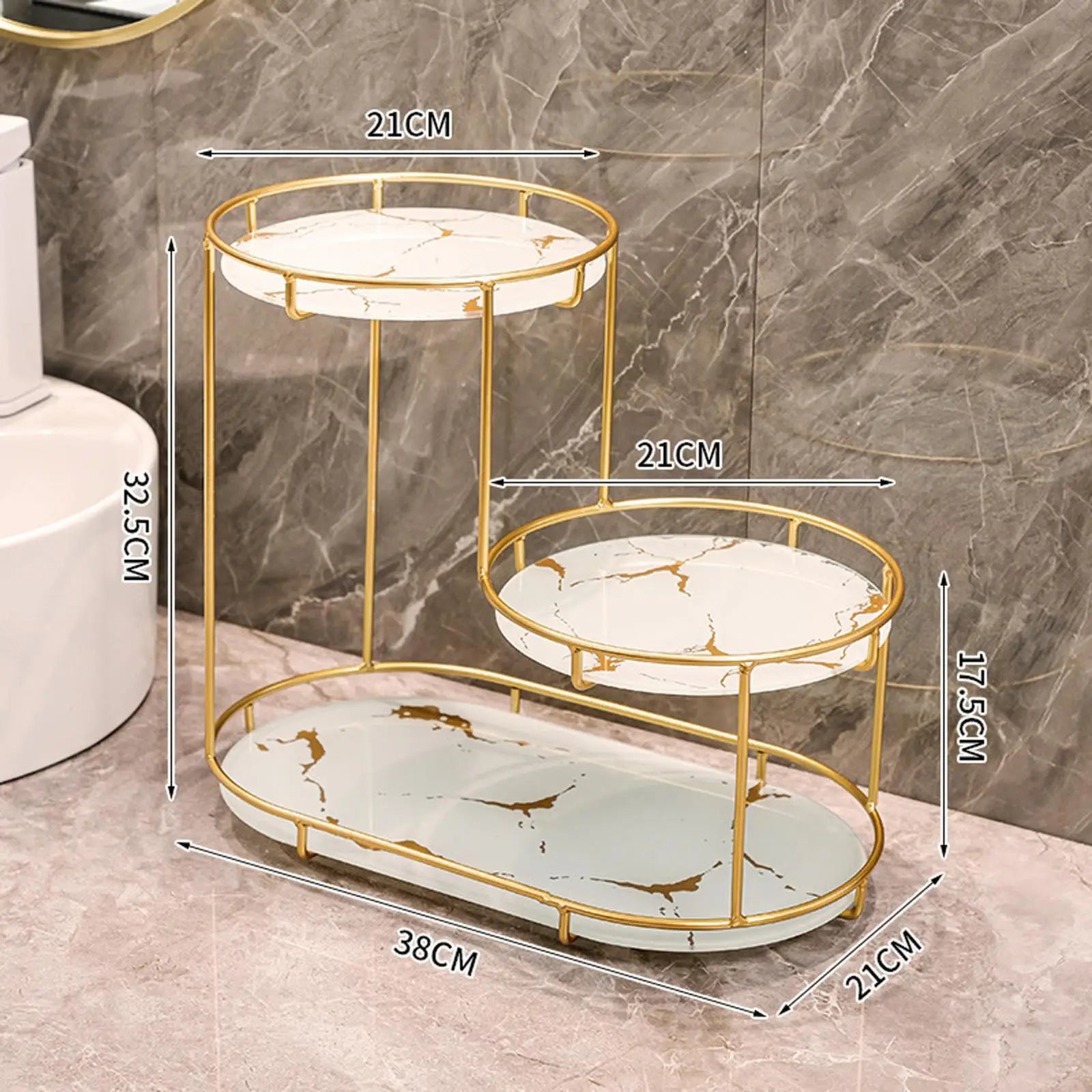 Cosmetic Decorative Tray three tier Perfume Organiser for Bathroom Decor