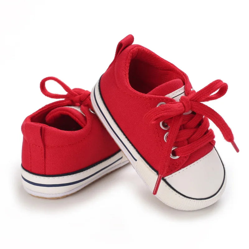 Baby Boys Girls Canvas Shoes Non-slip Rubber Sole Comfortable Soft Unisex Baby Basketball Shoes 0-18M