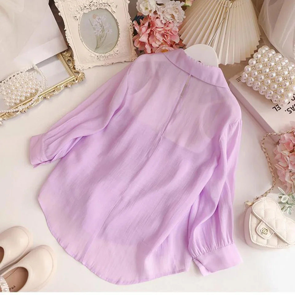 Baby Girl Summer Clothes Set Mesh Summer Cofortable Infant 3-10 Year Pageant Elegant Kids Outfits Coat+Tops+Pant 3Pcs Costume
