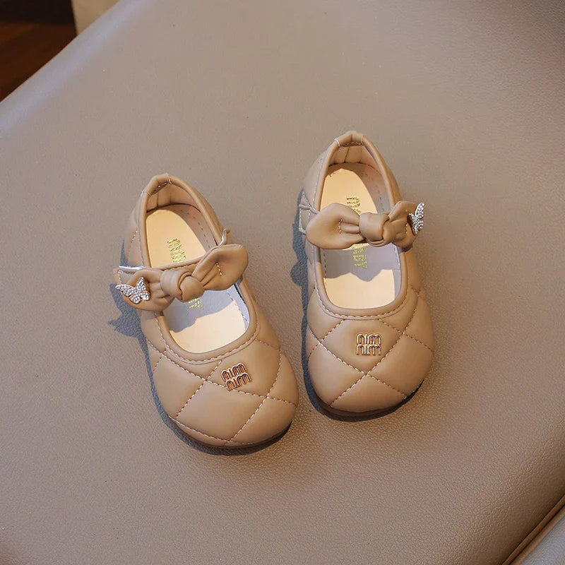 Toddler Little Girl Mary Jane Dress Shoes Ballet Flats for Kids Girl Party School Shoes Bowknot Princess Shoes 21-30