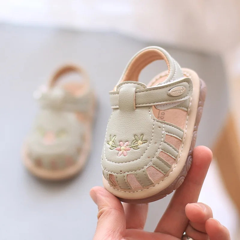 Baby Boys Girls Sandals Summer Baby Wedding Dress Flat Shoes Newborn Crib Shoes First Walkers Prewalkers Shoes