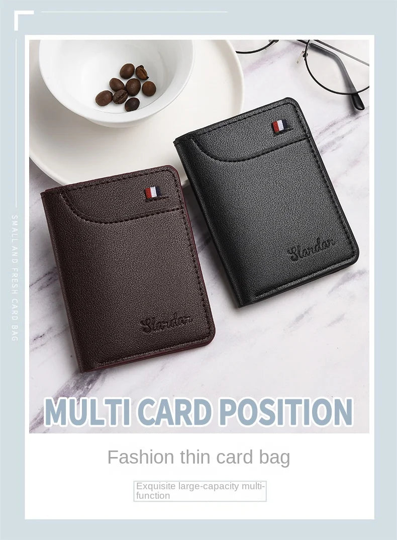 Men's Wallet Short Wallet Card Holder Fashion Thin Multi Card Business Soft Leather Wallet for Men Bolsa Feminina Coin Purse