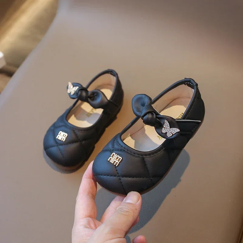 Toddler Little Girl Mary Jane Dress Shoes Ballet Flats for Kids Girl Party School Shoes Bowknot Princess Shoes 21-30