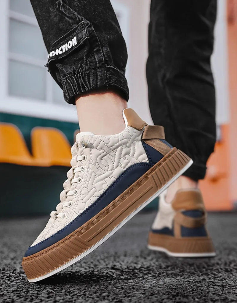 Men Sneakers Fashion Trend Luxury Brand Casual Flat Shoes Vulcanize Shoe Male Outdoors Non-slip wear-resistant Hiking Shoes 2023 (Available)