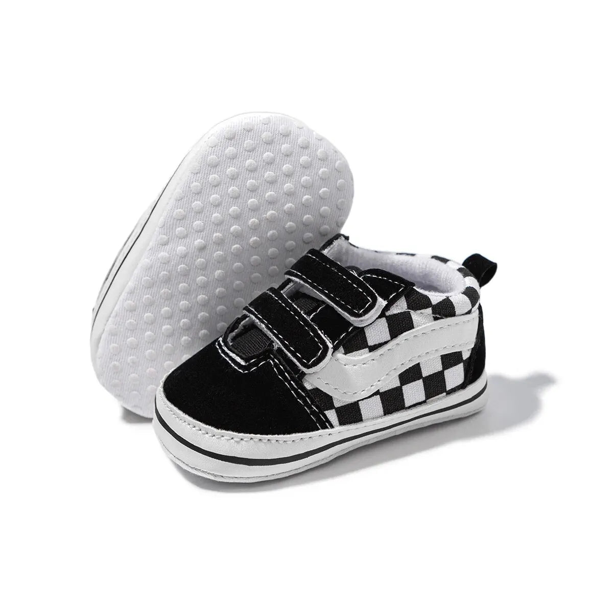 Baby Boy Girl Shoes Canvas Sneakers Non-slip Rubber Sole Plaid Streaks First Walkers Infant Baby Unisex Casual Shoes