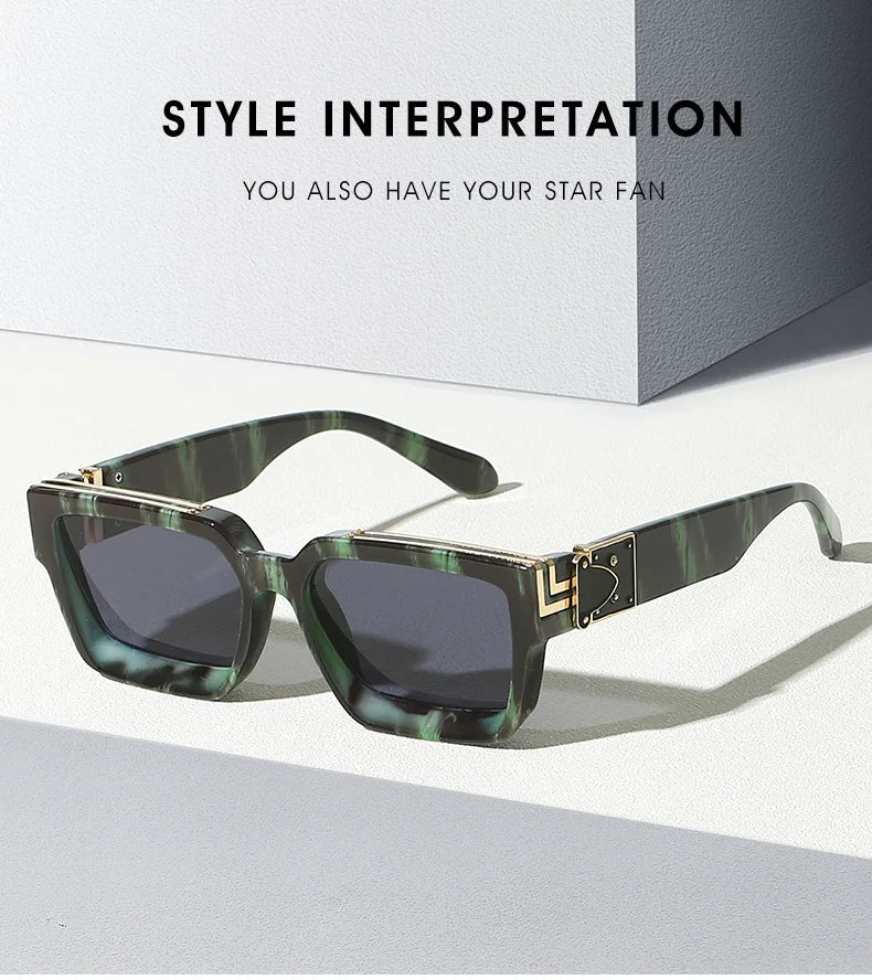 Millionaire Sunglasses For Men Vintage Square Sun Glasses Fashion Retro Sunglasses Women Trendy Luxe Gafas De Sol Hombre Lunette