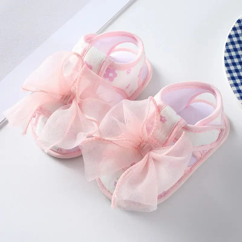 Newborn Infant Baby Girl Princess Bowknot Sandal Sneakers Toddler Soft Crib Walkers Casual Shoes