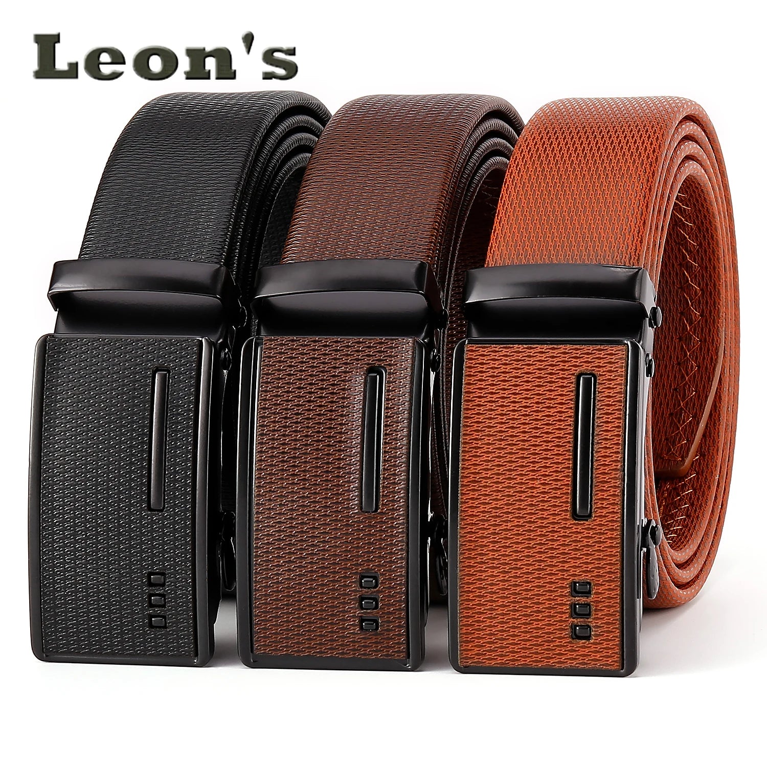 Dark Color Mens Belt Automatic Buckle Stylish Geometric Pattern Durable   Fashion Accessory Gift Letter Designer Belt for Men