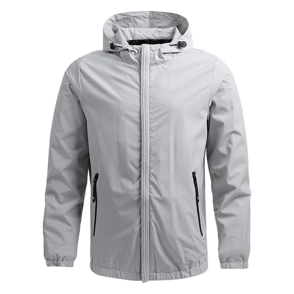 Men's hooded casual jackets, outdoor hiking and mountaineering suits, sports jackets, solid and well-fitting clothes for men