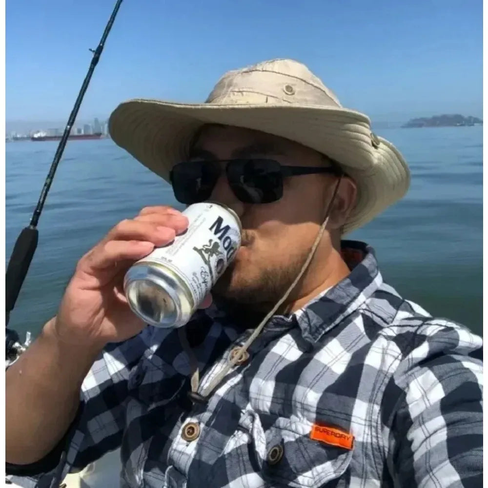 Summer wide-brimmed Panama fisherman's hat, outdoor UV-protective sun hat. Fisherman's hat, beach sun protection hat, hunting hi