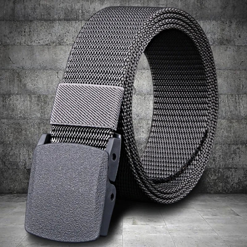Men Belt Belts Adjustable Belt Men Outdoor Travel Tactical Waist Belt with Plastic Buckle for Pants 120cm