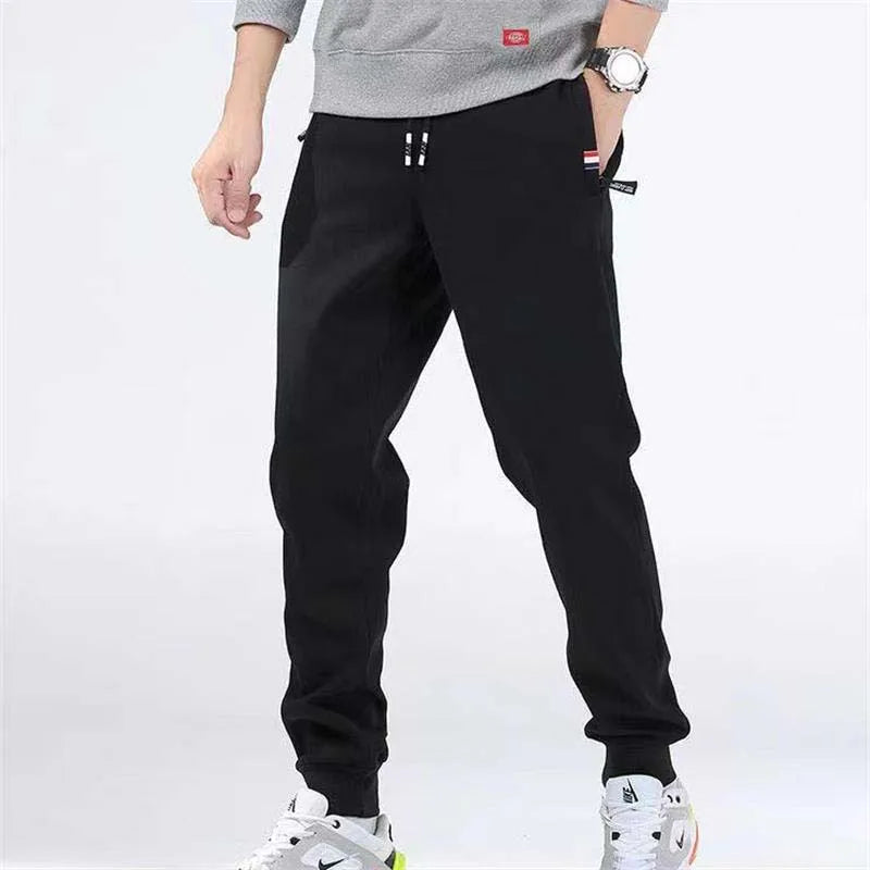 Winter Lambswool Warm Casual Pants Men's Fitness Jogging Sweatpants Male Solid Drawstring Bottoms Fleece Straight Trousers M-5Xl (Available)