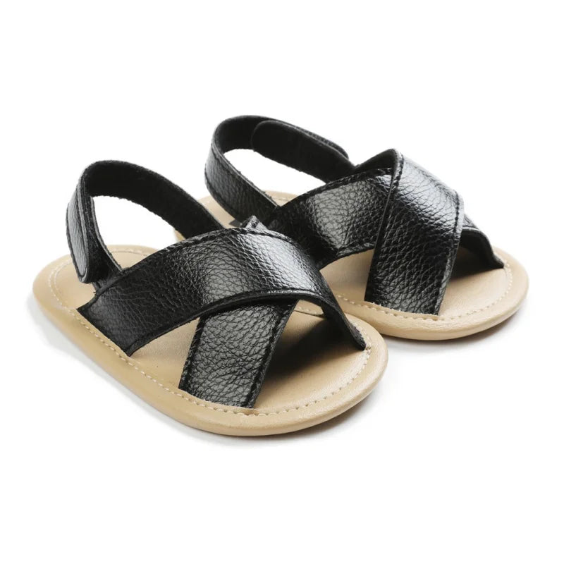 Summer Baby Boys Girls Shoes PU Solid Color Anti-Slip Infant Sandals Toddler First Walkers Casual Newborn Shoes 0-18M (Available)