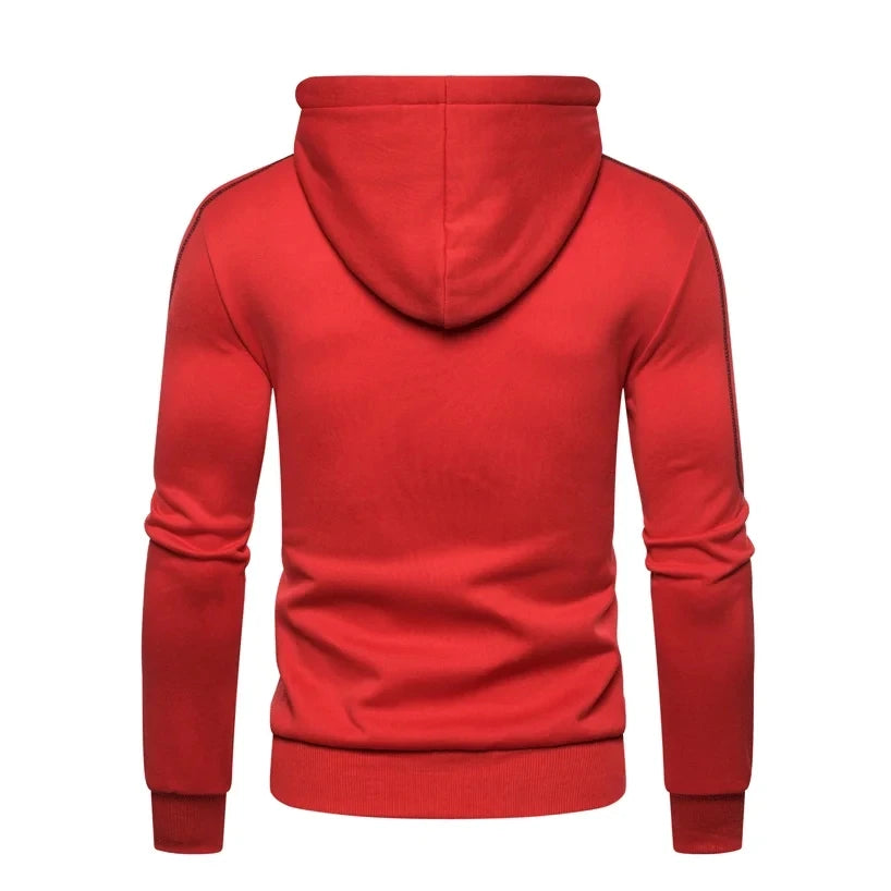 Hoodie monocromático masculino com zíper de manga cheia, moletons casuais, cardigã fino, outono, inverno, plus size, S- 4XL